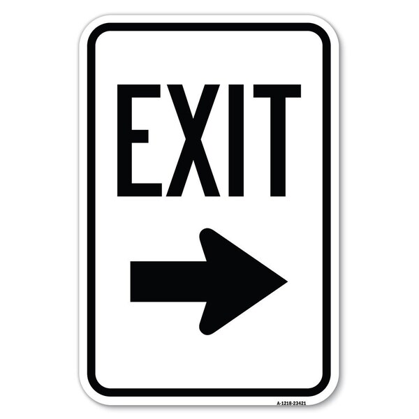 Signmission Parking Lot Sign Exit Sign Right Arrow Heavy-Gauge Aluminum Sign, 18" L, 12" H, A-1218-23421 A-1218-23421 - main